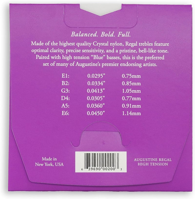 Augustine Strings Regal High Tension - Premium Crystal Nylon Classical Guitar Strings - Produced in New York by the Manufacturer of the Original Nylon String - 2 Sets - Image 2